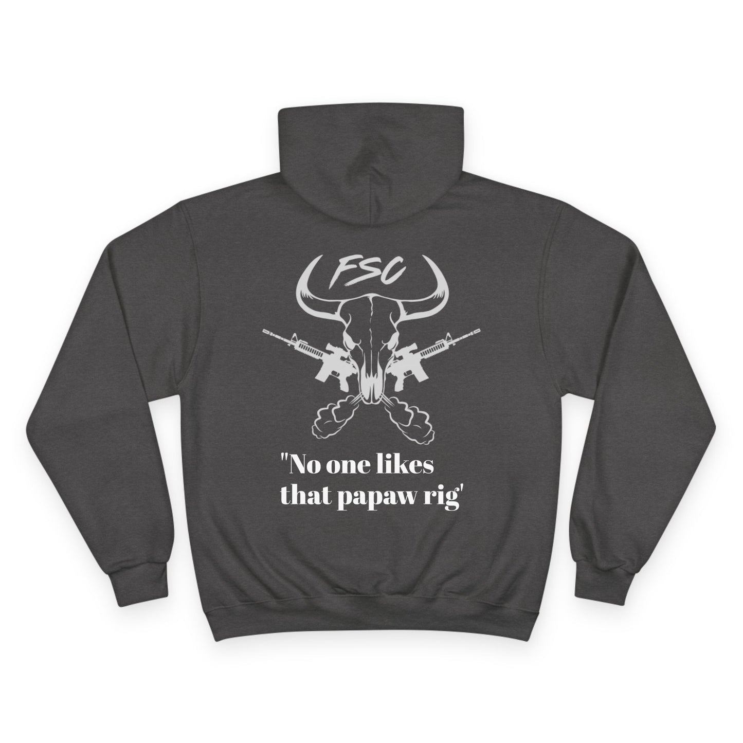 Cool Champion Hoodie with Bull Skull and Guns Design - Streetwear for Casual Style