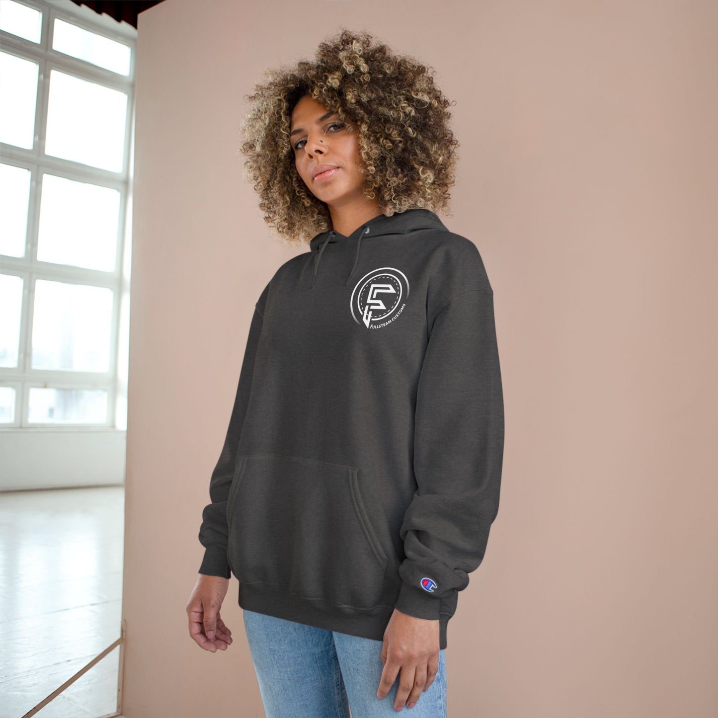 Cool Champion Hoodie with Bull Skull and Guns Design - Streetwear for Casual Style